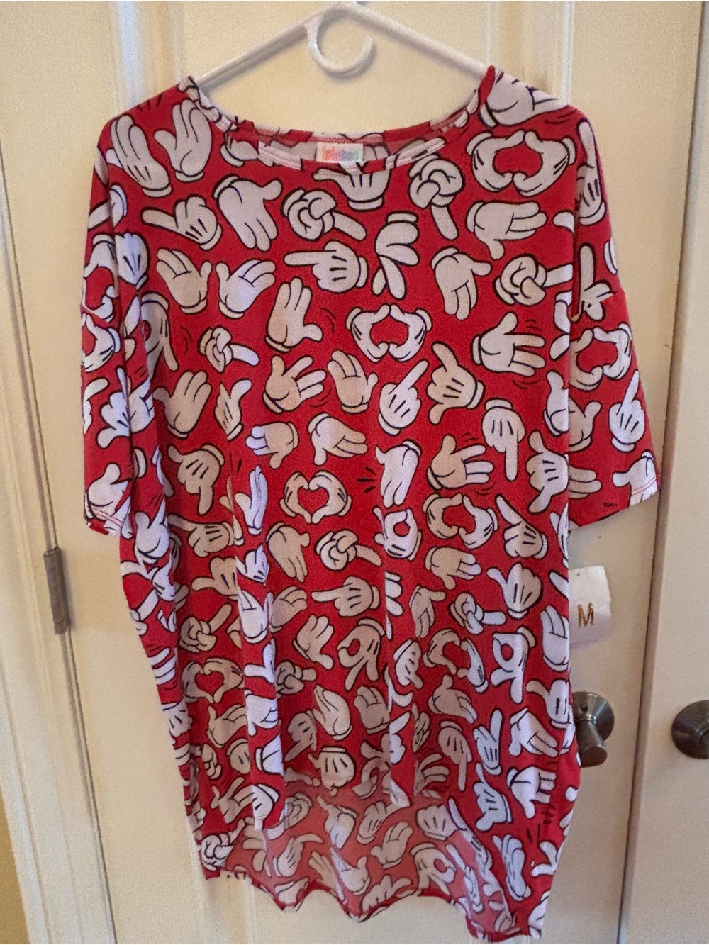 Lularoe Disney Womens Size M Mickey Mouse Hands Irma High Low Shirt Top NWT